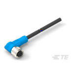 T4151410503-001 TE Connectivity M12  Cable Assembly Single Ended Female Right Angle / 500 mm PVC Cable, 3 wire / UNShielded