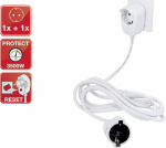 REV 0016130114 Strom Verlaengerungskabel   Weiss 3 m