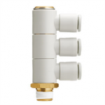 KQ2VT08-04AP SMC KQ2VT, One-touch Fitting White Color - Triple Universal Male Elbow