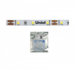 Лента светодиодная ULS-2835-60LED/м-8мм-IP20-DC12В-6Вт/м-5М-W на самоклеящейся основе в герметичной упаковке белый свет ТМ (уп.5м) Uniel UL-00000876