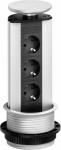 EVOline 93100001 Steckdosenturm 3fach Schwarz-Silb