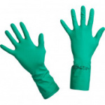 Перчатки хозяйственные нитриловые Универсальные Vileda, зеленый, XL, 102592