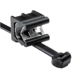 156-00877 HellermannTyton Cable Tie and Edge Clip, 50 lb, 8.0" Long, EC23, Panel Thickness .12"-.24", PA66HS, Black, 500/bag