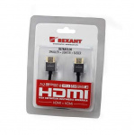 Шнур HDMI - HDMI gold 1.5м Ultra Sliм (блист.) Rexant 17-6703