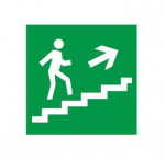 Этикетка самоклеящаяся 50х50мм "Направление к эвакуационному выходу (по лестнице направо вверх)" ИЭК YPC30-50NEV-LNAPRVV