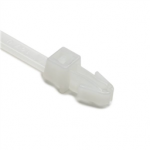 T50RSF9M4 HellermannTyton Push Mount Cable Tie, 8.3" Long, 50lb Tensile, Panel Thickness .25"– .28", PA66, Natural, 1000/pkg