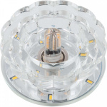 Светильник декоративный встраиваемый DLS-L124 G9 GLASSY/CLEAR "Luciole" без лампы G9 доп. светодиод. подсветка 3Вт основание стекло зеркал. отделка кристалл прозр. Fametto UL-00000375