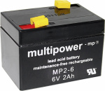 multipower MP2-6 A9620 Bleiakku 6 V 2 Ah Blei-Vlie
