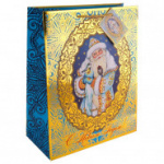 Пакет подарочный ламинир Дед Мороз и синички НГ 26х32.4х12.7см арт.75364