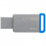 Флеш-память Kingston DataTraveler 50, 64Gb, USB 3.1, серебристый,DT50/64GB