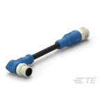T4162213004-003 TE Connectivity M12 to M12 Cable Assembly Double-Ended Right Angle Male To Straight Female / 1500 mm PVC Cable, 4 wire / Shielded