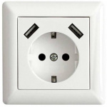 LEDmaxx 106648 1fach Unterputz-Steckdose  mit USB