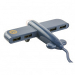 Разветвитель USB HUB Plane, синий УТ000016842