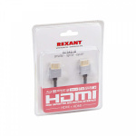 Шнур HDMI - HDMI gold 3м Ultra Sliм (блист.) Rexant 17-6705