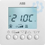 Термостат комнатный 6138/11-84-500 с ЖК-дисплеем для управления Fan- Coil SM альпийский бел. ABB 2CKA006138A0003