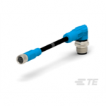 T4052316004-005 TE Connectivity M8 to M12 Cable Assembly Double-Ended Straight Female To Right Angle Male / 5000 mm PVC Cable, 4 wire / Unshielded