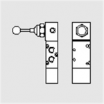7030000900 Metal Work 70 series valve manual couplings 1/2" 5/3 monostable lever 90° with spring mechanical open centres