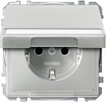Merten   Steckdose Antik Edelstahl MEG2312-4146