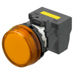 M22N-BC-TOA-OD-P Omron Indicator (Cylindrical 22-dia.), Cylindrical type (22/25 mm dia.), Resin flat sculpture type, Lighted, LED, Orange, 100 VAC, Push-In Plus Terminal Block, IP66
