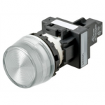 M22N-BP-TWA-WC Omron Indicator (Cylindrical 22-dia.), Cylindrical type (22/25 mm dia.), Plastic projected, Lighted, LED, White, 24 VAC/VDC, Screw terminal (M3.5), IP66
