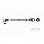 1-2273125-4 TE Connectivity M12 to M12 Cable Assembly Double-Ended Female Right Angle To Straight Male / 1500 mm PVC Cable, 3 wire / Unshielded