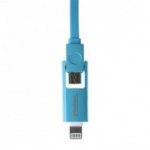 Кабель USB 2.0-microUSB/Apple 8pin, 2-в-1,1м ПР032877/38865