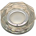 Светильник декоративный встраиваемый DLS-L122 GU5.3 BRONZE/CLEAR "Luciole" без лампы GU5.3 доп. светодиод. подсветка 3Вт основание стекло цвет бронза отделка кристалл прозр. Fametto UL-00000370
