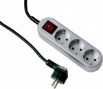 GAO 0292 Steckdosenleiste mit Schalter 3fach Titan