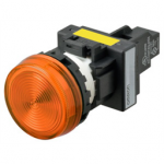 M22N-BN-TOA-OD Omron Indicator (Cylindrical 22-dia.), Cylindrical type (22/25 mm dia.), Plastic flat, Lighted, LED, Orange, 100 VAC, Screw terminal (M3.5), IP66