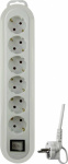 GAO 0556 Steckdosenleiste mit Schalter 6fach Weiss