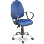 Кресло OL_EChair-201 PJP ткань синяя 15/3, хром