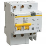 Выключатель автоматический дифференциального тока 2п C 16А 100мА тип AC 4.5кА АД-12 ИЭК MAD10-2-016-C-100