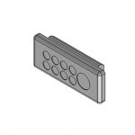 43587 Icotek KEL-DP-E 46|9 gy / Cable entry plate, pluggable, for wall thickness 1.5 - 2.5 mm, IP64