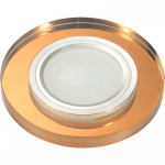 Светильник декоративный встраиваемый DLS-L106 GU5.3 CHROME/BRONZE "Luciole" без лампы GU5.3 доп. светодиодная подсветка 3Вт основание металл цвет хром отделка стекло цвет бронза Fametto UL-00000357