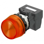 M22N-BP-TOA-OB-P Omron Indicator (Cylindrical 22-dia.), Cylindrical type (22/25 mm dia.), Plastic projected, Lighted, LED, Orange, 12 VAC/VDC, Push-In Plus Terminal Block, IP66