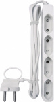 GAO 0257 Steckdosenleiste ohne Schalter 4fach Weiss