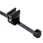 156-00539 HellermannTyton Cable Tie and Edge Clip, 8.0" Long, EC4A, Panel Thickness .04"–.12", 50lb, PA66HS, Black, 500/bag