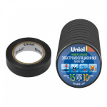 Лента изоляционная UIT-135P 10/15/10 BLK 10м 15мм 0.135мм (уп.10шт) черн. Uniel 04517