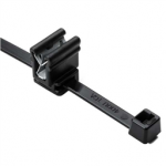 156-00635 HellermannTyton Cable Tie and Edge Clip, 50lb, 8.0" Long, EC4A, Panel Thickness .04"-.12", PA66UV, Black, 100/bag
