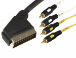 Шнур SCART Plug - 4RCA Plug 1.5м (GOLD) Rexant 17-1412