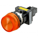 M22N-BP-TOA-OD Omron Indicator (Cylindrical 22-dia.), Cylindrical type (22/25 mm dia.), Plastic projected, Lighted, LED, Orange, 100 VAC, Screw terminal (M3.5), IP66