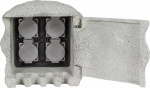 Heitronic 37505 Gartensteckdose 4fach  Grau