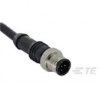 1838239-2 TE Connectivity M12 Cable Assembly Single-Ended Male Straight / 3000 mm PUR Cable, 4 wire / Unshielded