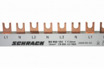 BS900124 Schrack Technik Kompaktverschienung 4-polig, 1/N/2/N/3/N, 10mm², Gabel, 1m