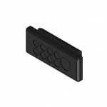 50587 Icotek KEL-DP-E 46|9 bk  / Cable entry plate, pluggable, for wall thickness 1.5 - 2.5 mm, IP64