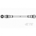 1-2273112-2 TE Connectivity M12 to M12 Cable Assembly Double-Ended Male Straight To Straight Female / 600 mm PVC Cable, 3 wire / Unshielded