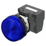 M22N-BN-TAA-AB-P Omron Indicator (Cylindrical 22-dia.), Cylindrical type (22/25 mm dia.), Plastic flat, Lighted, LED, Blue, 12 VAC/VDC, Push-In Plus Terminal Block, IP66