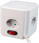 Goobay 41268 Steckdosenwuerfel 4fach Weiss Schutzkon