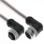 MINCWF-4MFPX-5M-R-B-A50 Mencom Silicone Tube Covered Continuous Flex TPE Cable - 18 AWG - 300 V - 5.5A / 4 Poles Male with Male Thread to Female Extension Right Angle Plug 16.4 ft