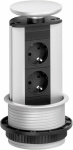 EVOline 93100033 Steckdosenturm 2fach Schwarz-Silb